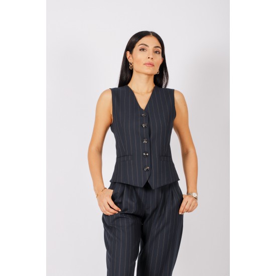 KOLSUZ ÇİZGİ DETAYLI YÜN YELEK MUSE FOR ALL